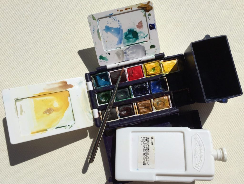 What equipment to take on a sketching trip could include this Winsor & Newton fieldbox watercolour set