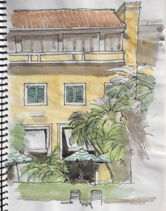Watercolour sketch, Regency hotel, Macau