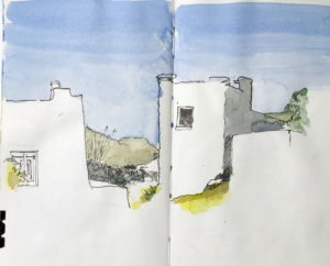 Watercolour painting, Syros, Greece