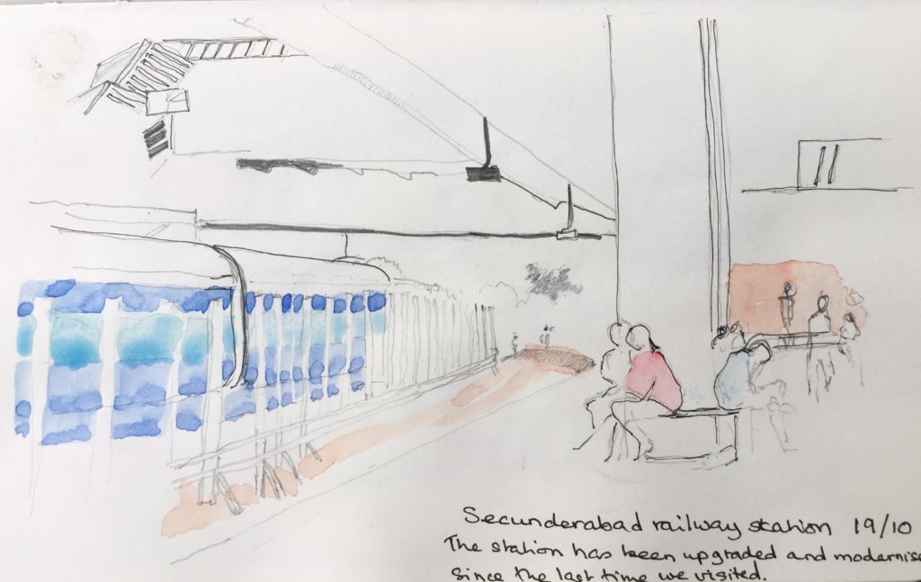 Quick sketch at Secunderabad railway station, Hyderabad
